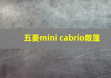 五菱mini cabrio敞篷